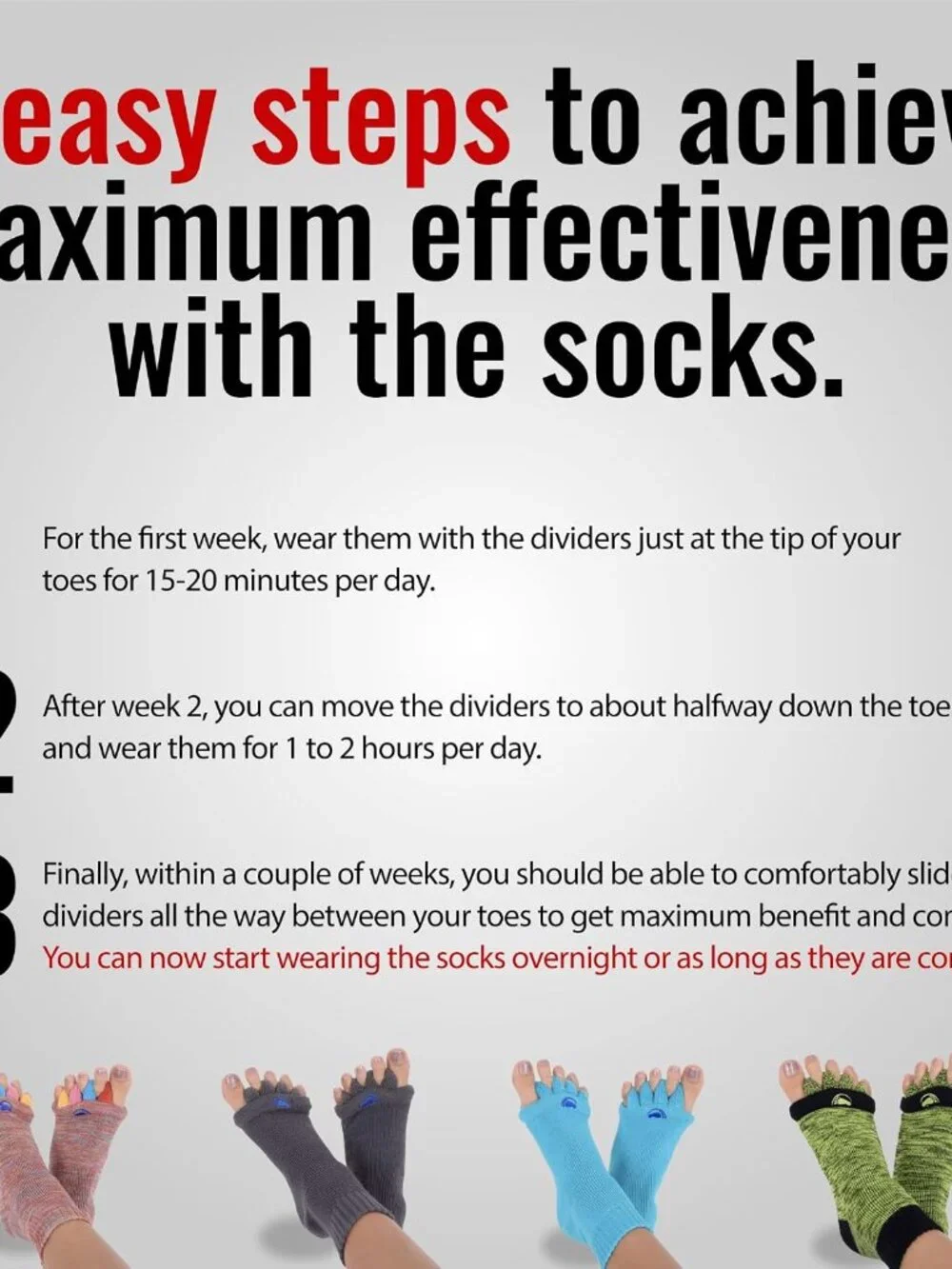 Foot Alignment Socks with Toe Separators for Men or Women
